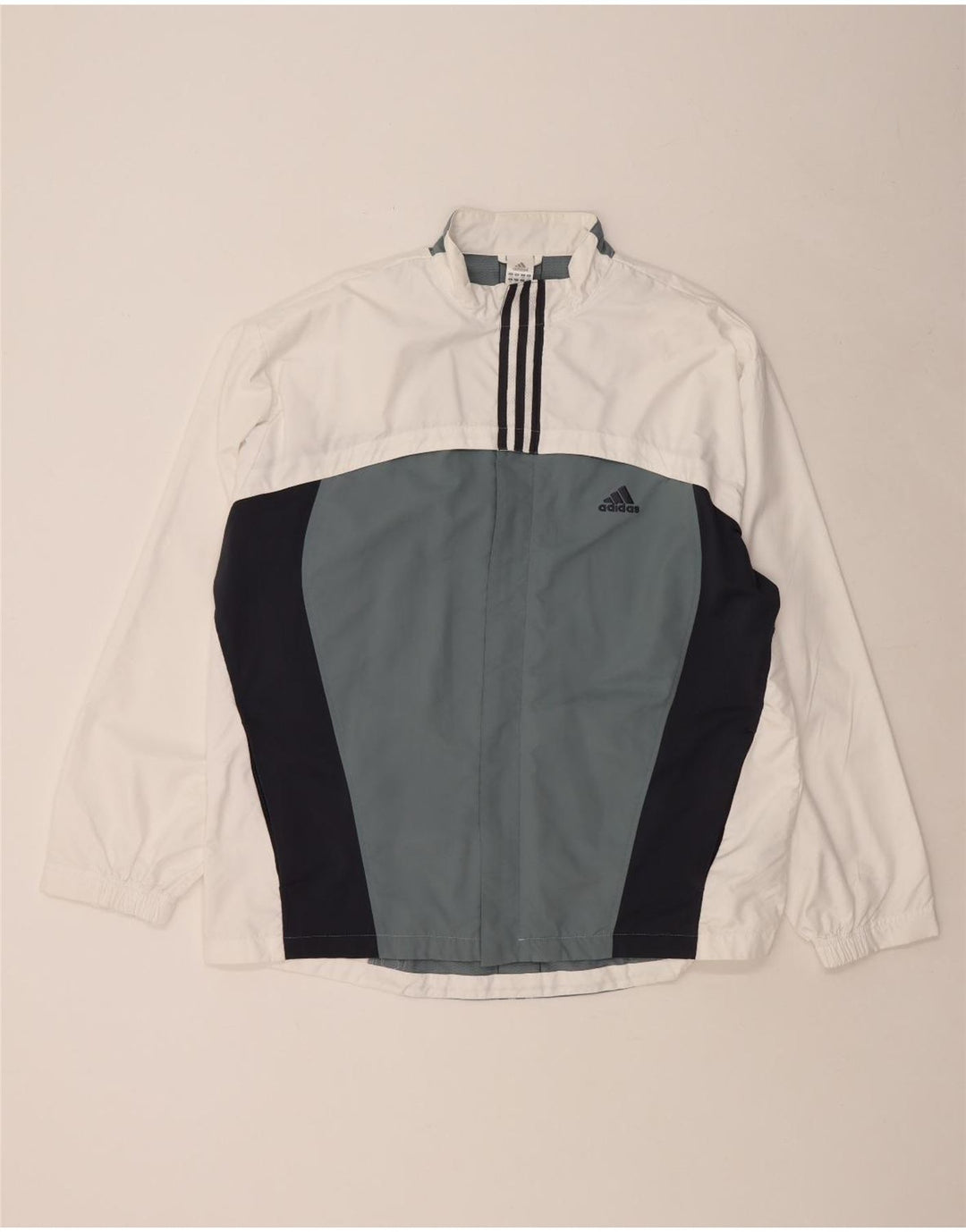 ADIDAS Veste de survêtement pour homme UK 46/48 XL Blanc Colorblock Polyester