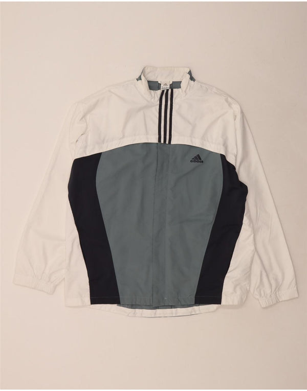 ADIDAS Veste de survêtement pour homme UK 46/48 XL Blanc Colorblock Polyester