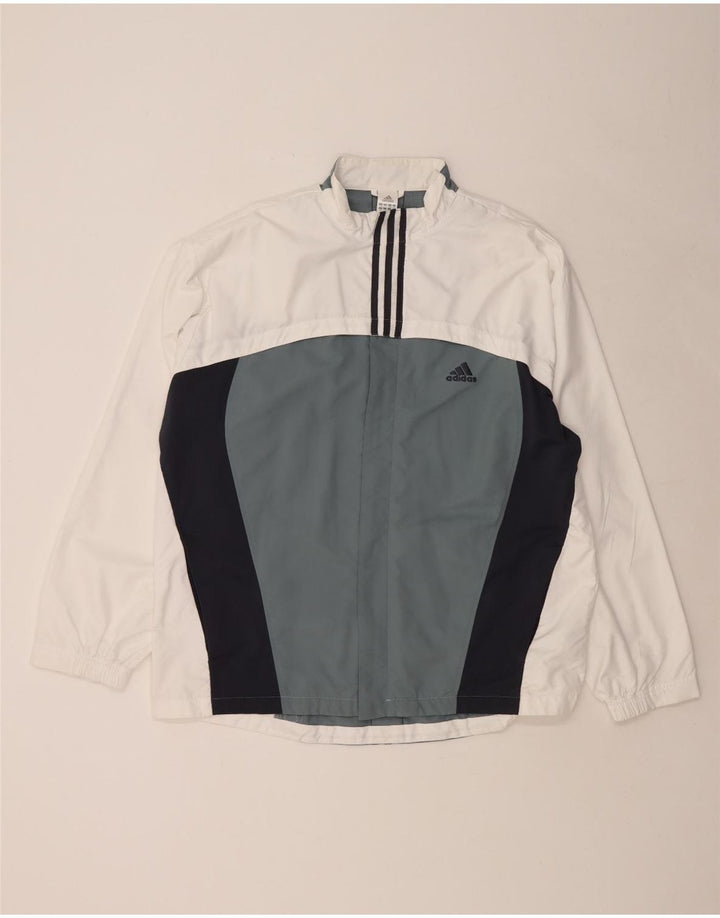 ADIDAS Veste de survêtement pour homme UK 46/48 XL Blanc Colorblock Polyester