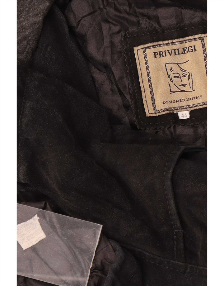 Privilegi Veste à capuche en daim pour femme IT 44 Cuir noir moyen