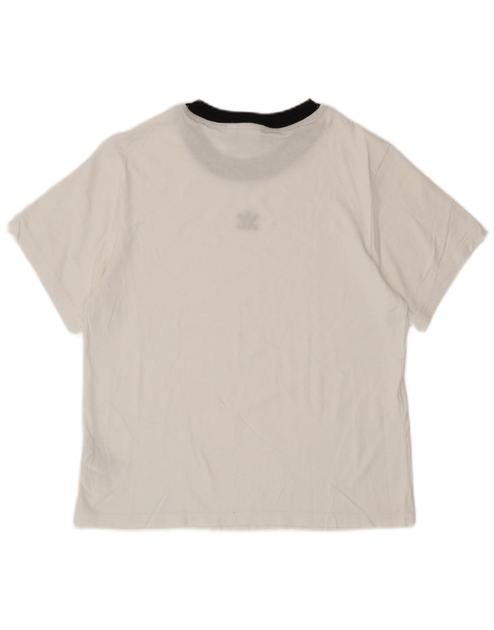ADIDAS T-shirt surdimensionné pour femme UK 8 Petit coton blanc