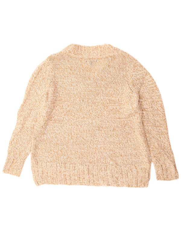 CHAPS Pull col V pour femme UK 16 Grand Acrylique Moucheté Beige