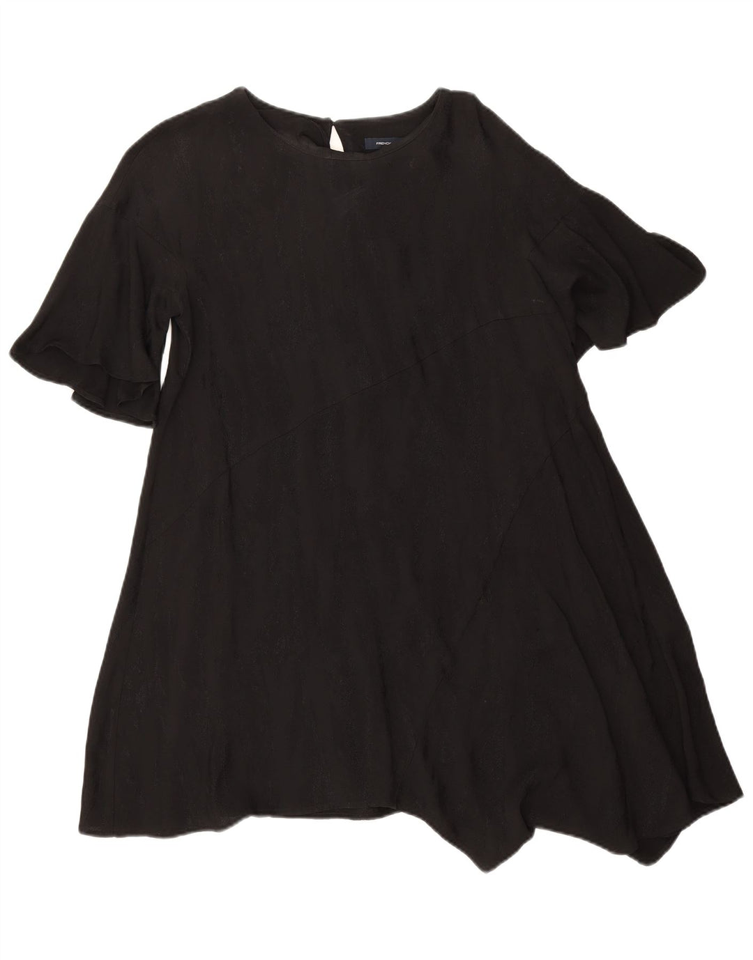 French Connection Robe asymétrique pour femme UK 10 Small Noir Viscose