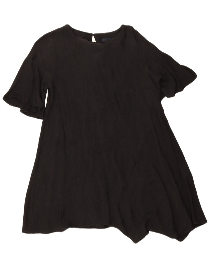 French Connection Robe asymétrique pour femme UK 10 Small Noir Viscose