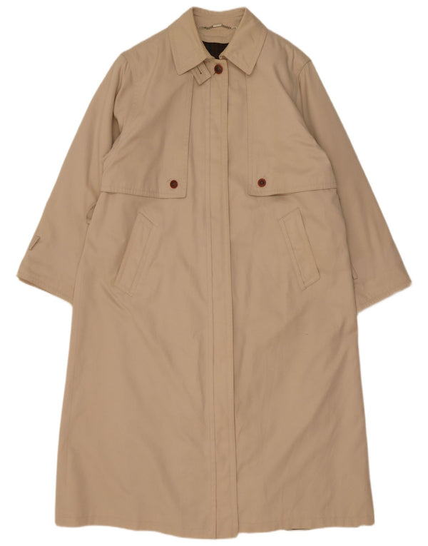 vintage Femme Pardessus UK 18 XL Beige Acrylique