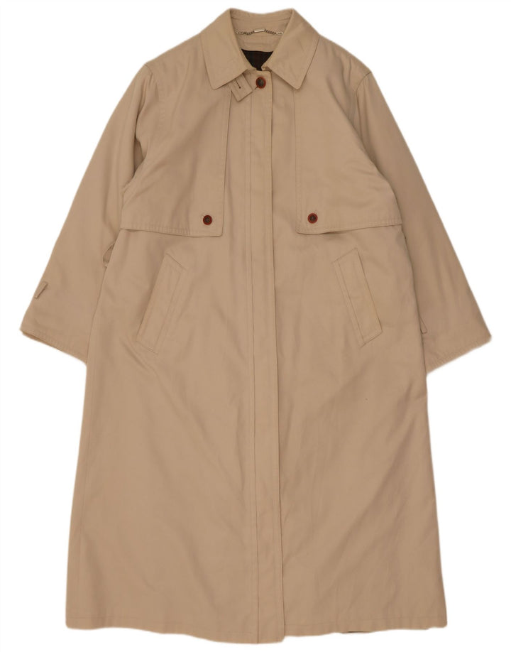 vintage Femme Pardessus UK 18 XL Beige Acrylique