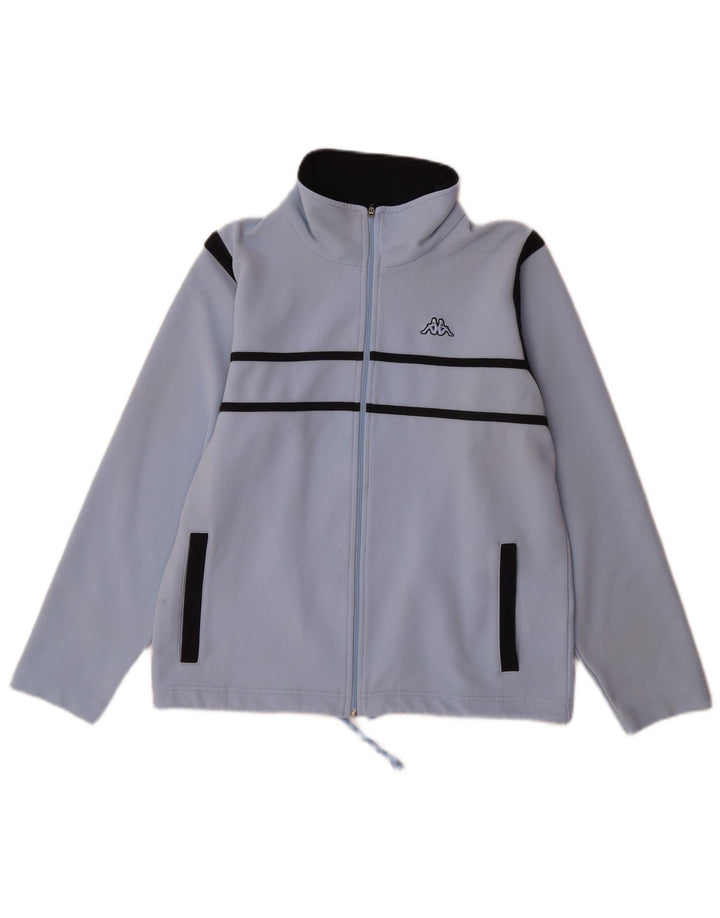 KAPPA Veste de survêtement pour femme UK 14 Bleu moyen Colorblock Polyester