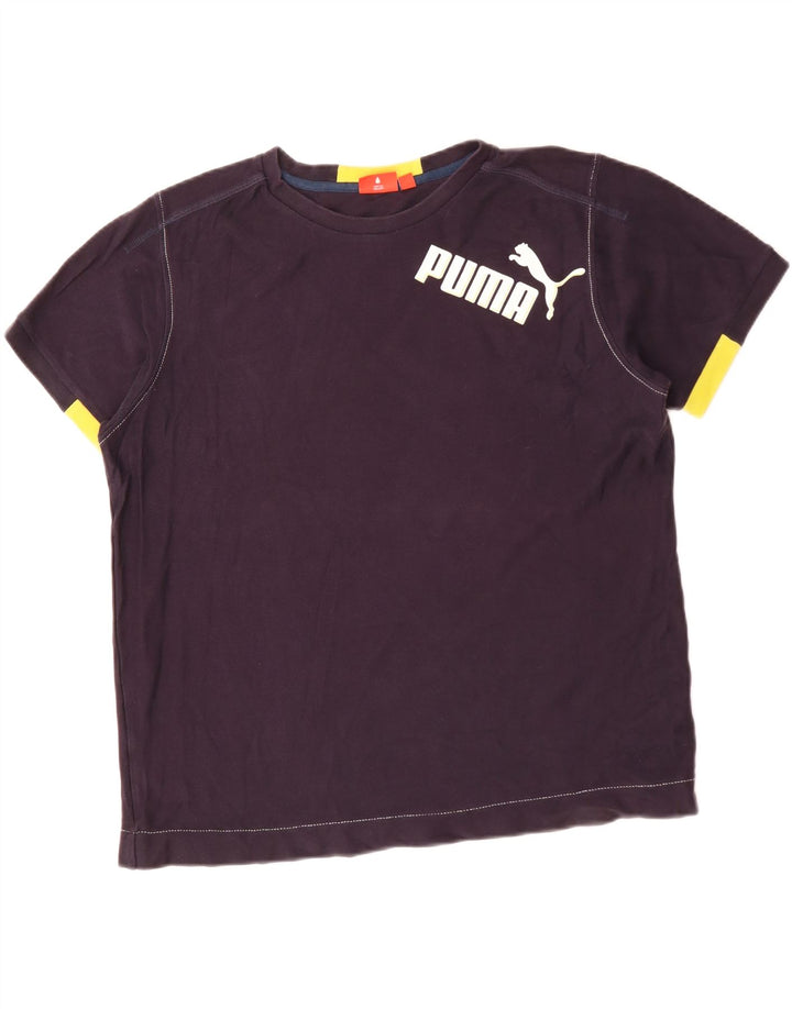 Puma T-shirt graphique pour homme en coton color block bleu marine Taille L