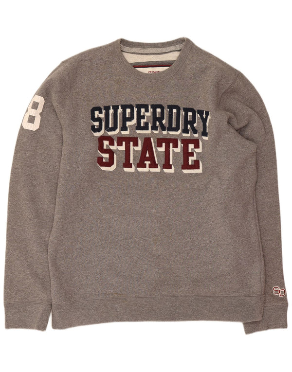 Superdry Sweat-shirt graphique pour homme 2XL Gris chiné en coton