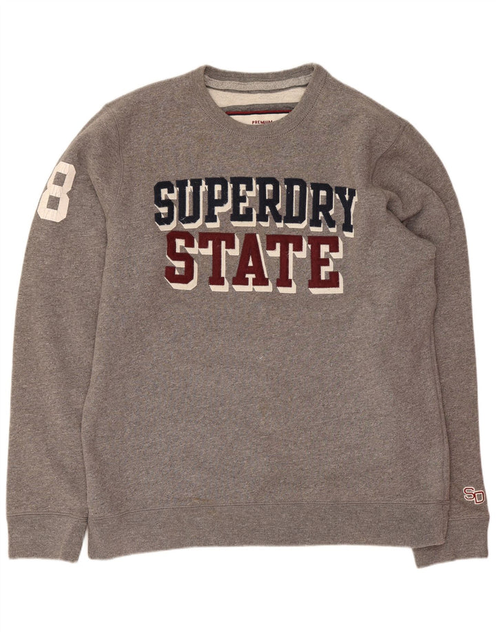 Superdry Sweat-shirt graphique pour homme 2XL Gris chiné en coton