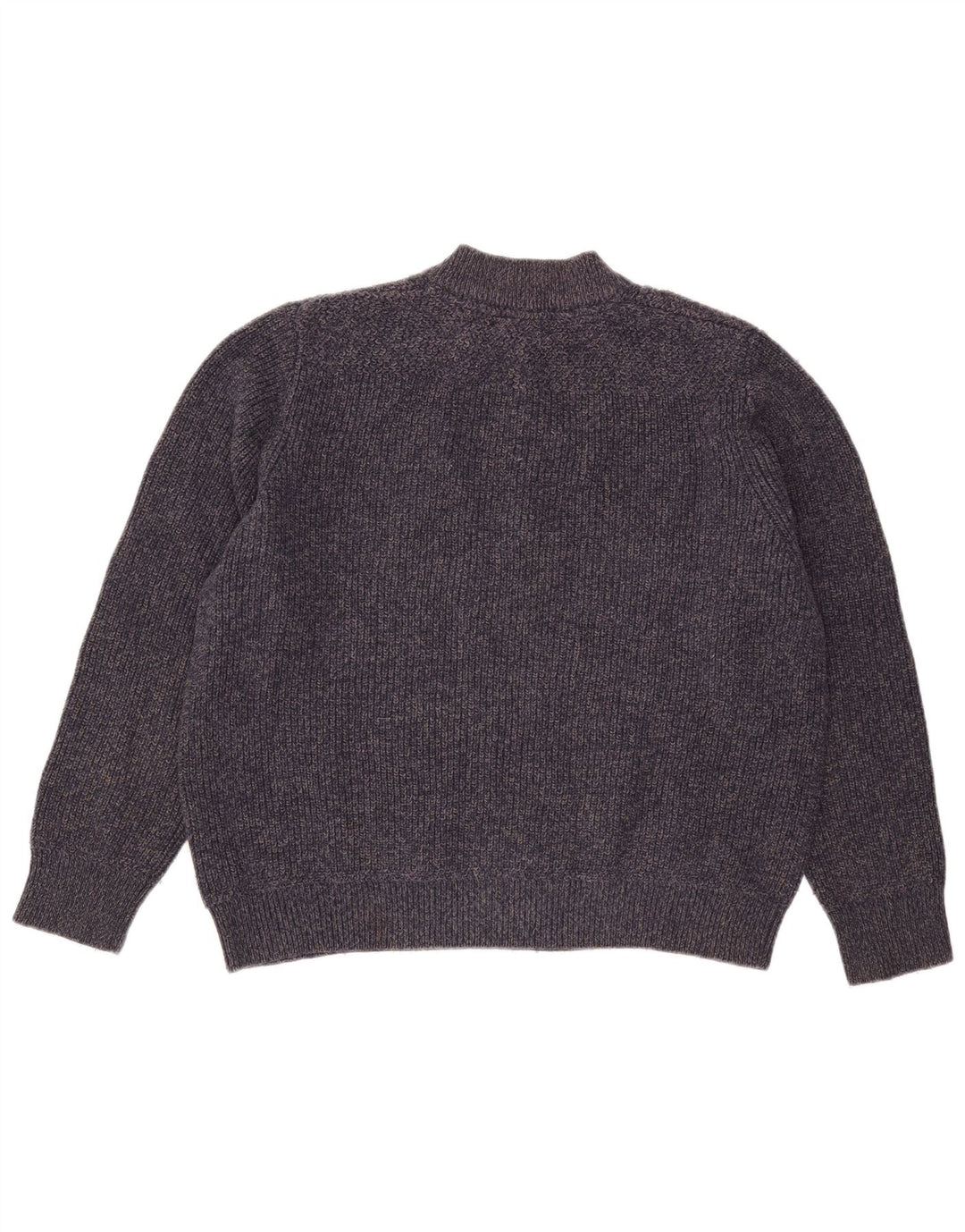 Eddie Bauer Pull à col boutonné pour homme en coton moucheté bleu marine