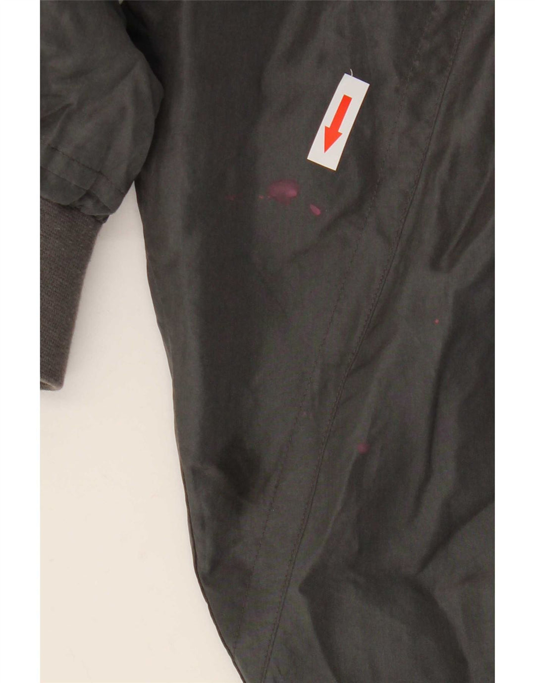 vintage Mens Bomber Jacket UK 38 Soie Grise Moyenne