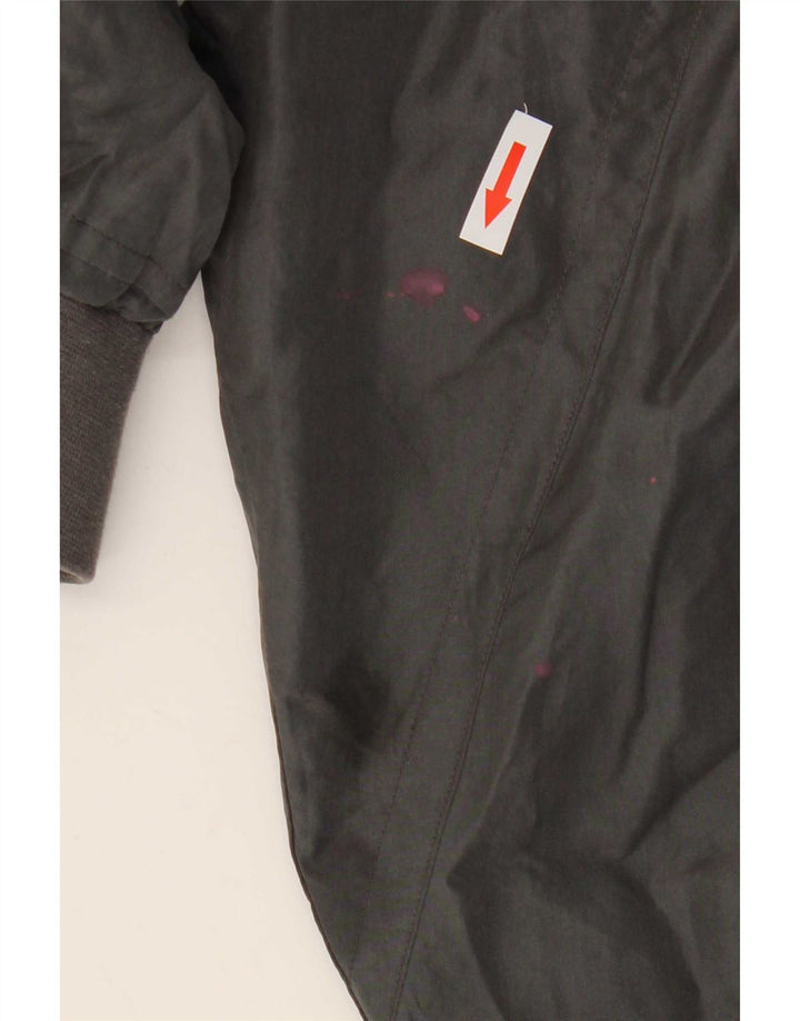 vintage Mens Bomber Jacket UK 38 Soie Grise Moyenne