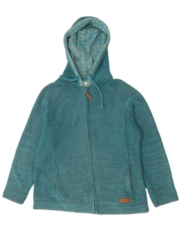 Weird Fish Pull à capuche zippé pour femme UK 16 Grand coton turquoise