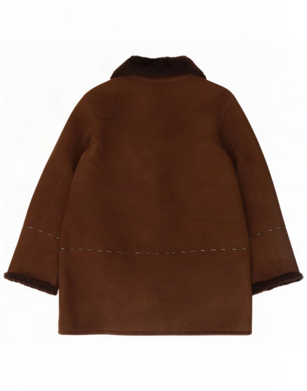 Blarney Woollen Mills Veste Sherpa pour femme UK 14 Large Marron Acrylique