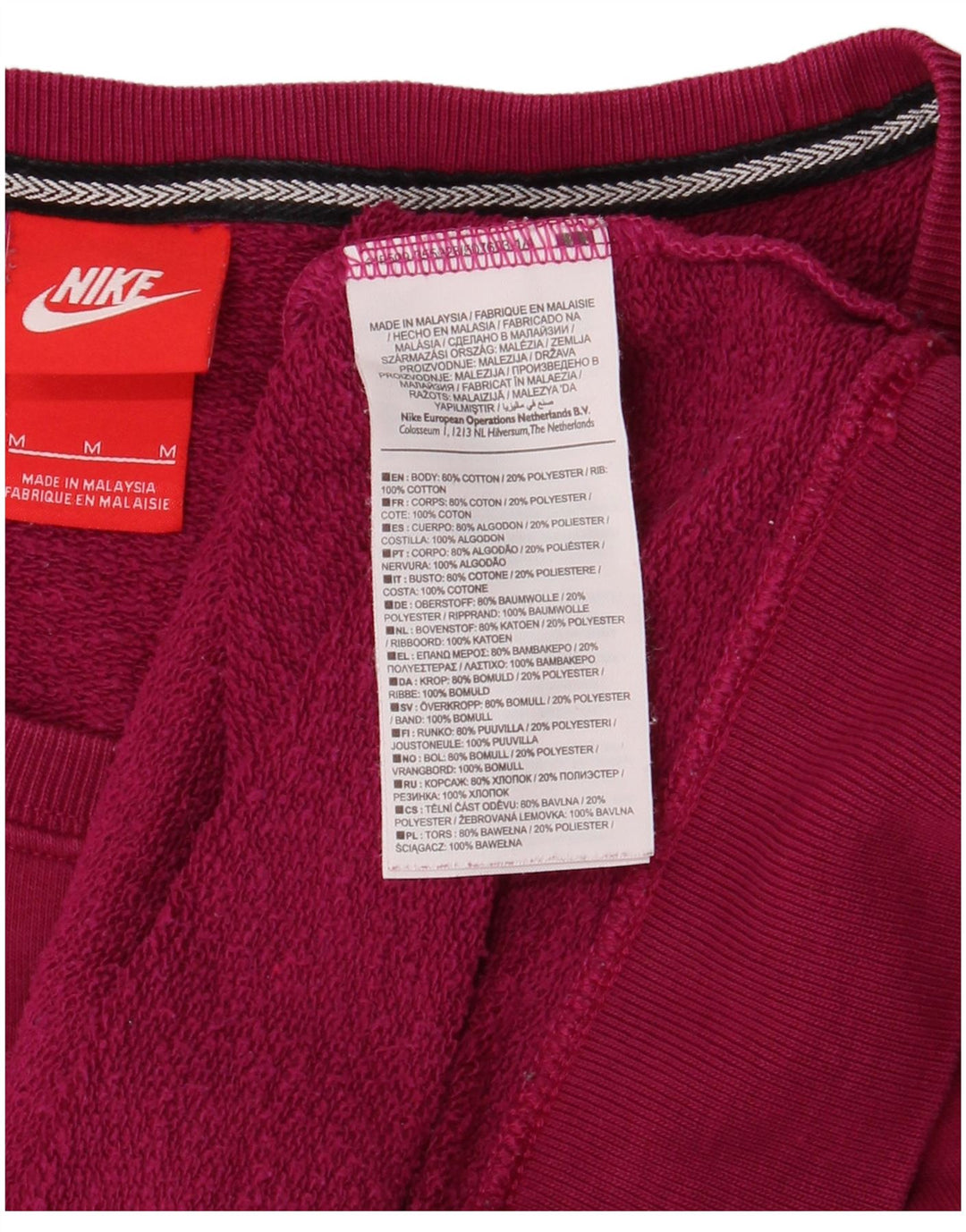 Nike Sweat-shirt graphique pour femme UK 14 en coton rose moyen