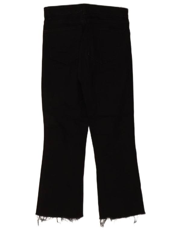 Zara Jean bootcut court taille haute pour femme EU 38 Small W28 L25 Coton noir