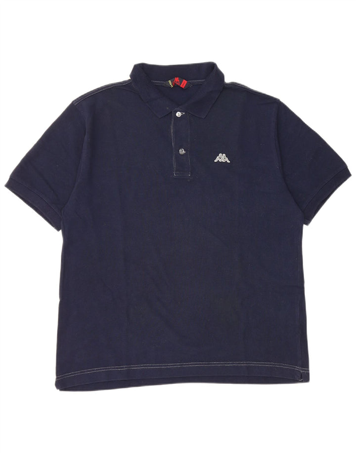 Kappa Polo Homme Petit Bleu Marine Coton