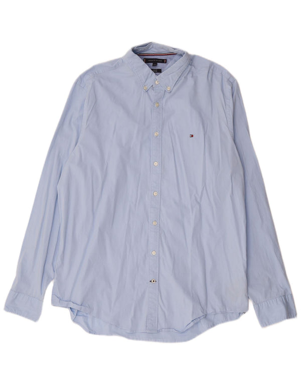 Tommy Hilfiger Chemise cintrée pour homme 2XL Bleu Coton