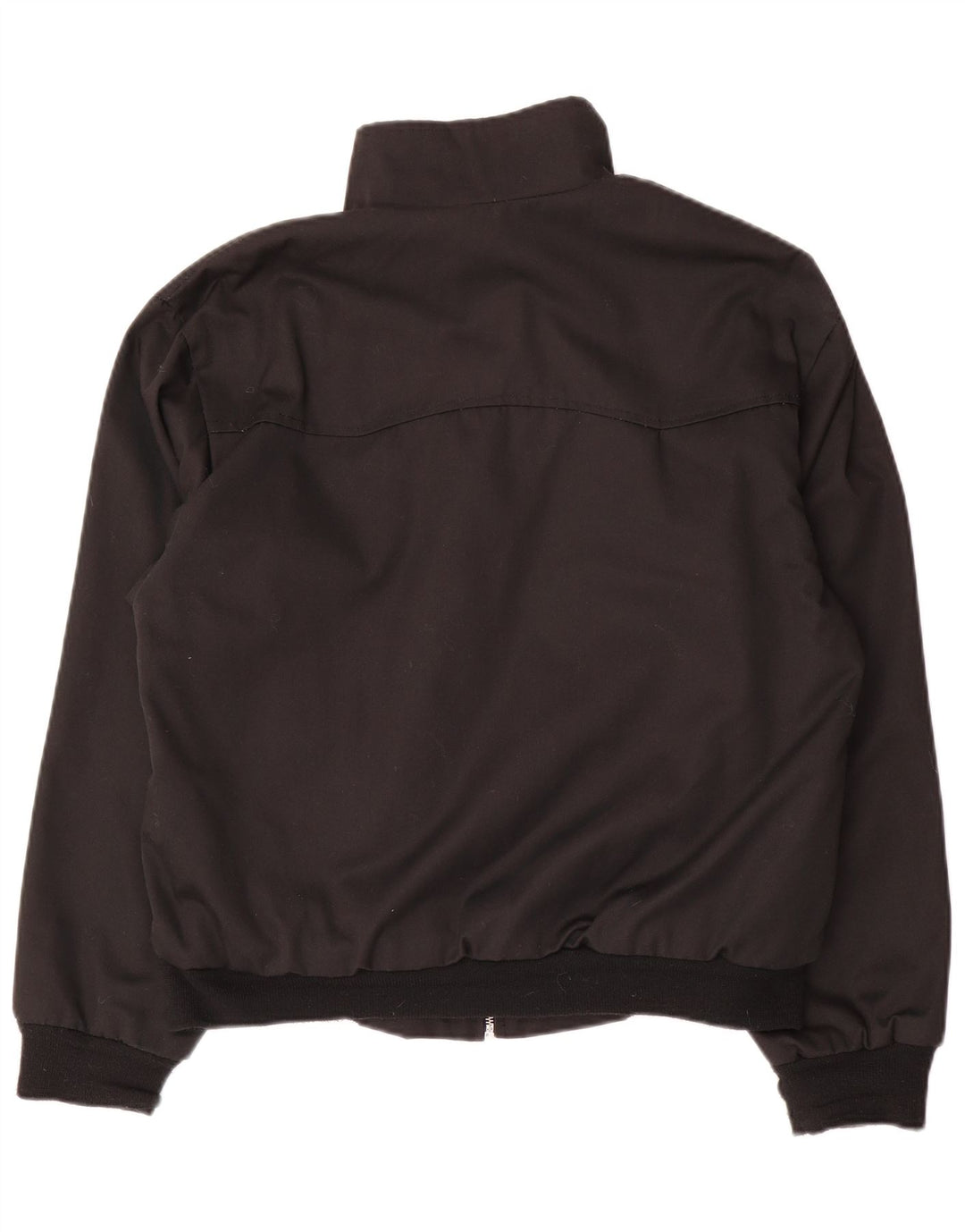 vintage Mens Bomber Jacket UK 38 Moyen Noir Polyester