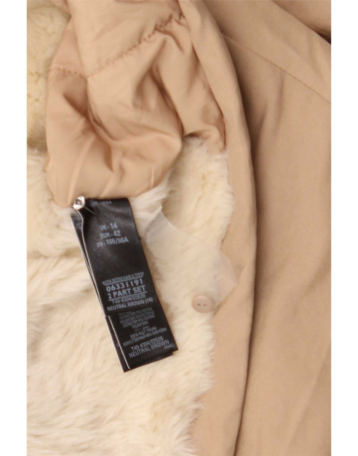 Marks & Spencer Veste parka à capuche surdimensionnée pour femme UK 14 Large Beige