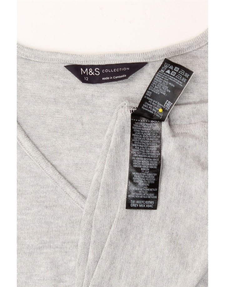Marks & Spencer Haut à manches longues pour femme UK 42 Gris moyen Viscose