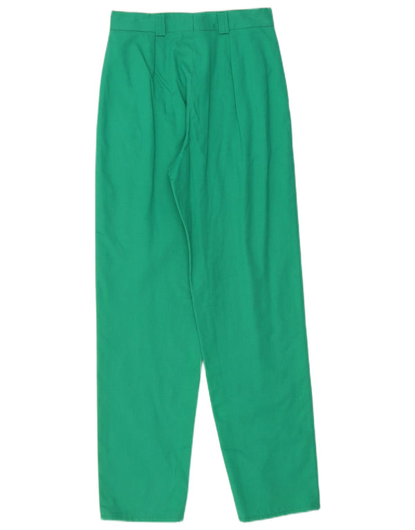 VINTAGE Womens High Waist Chino Trousers IT 42 Medium W26 L30 Turquoise