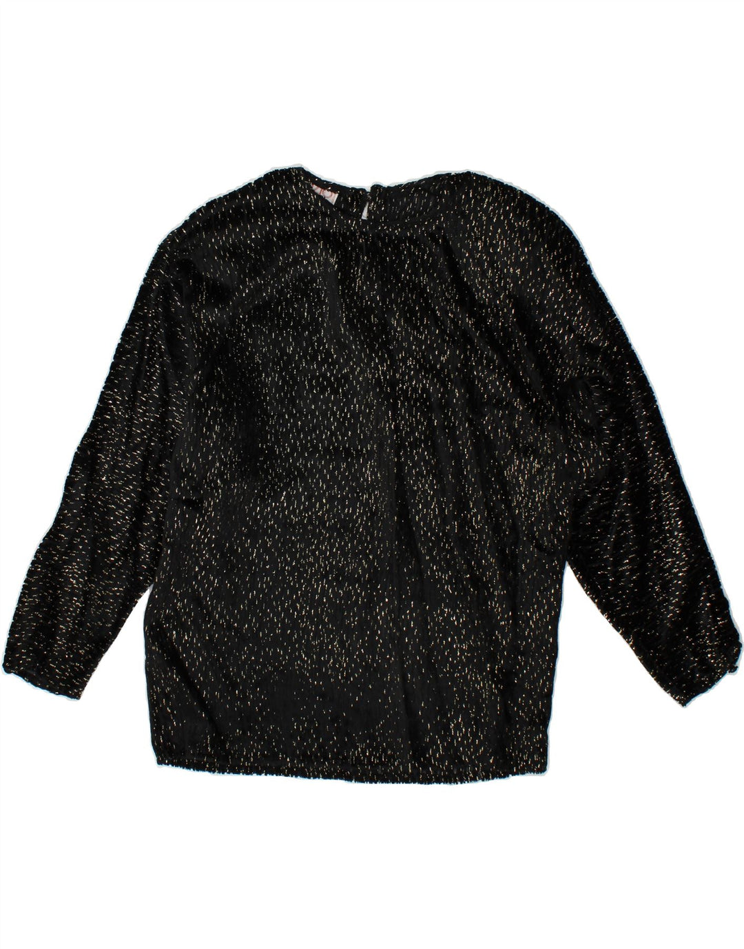 VINTAGE Womens Long Sleeve Blouse Top IT 42 Medium Black Viscose Vintage Vintage and Second-Hand Vintage from Messina Hembry 
