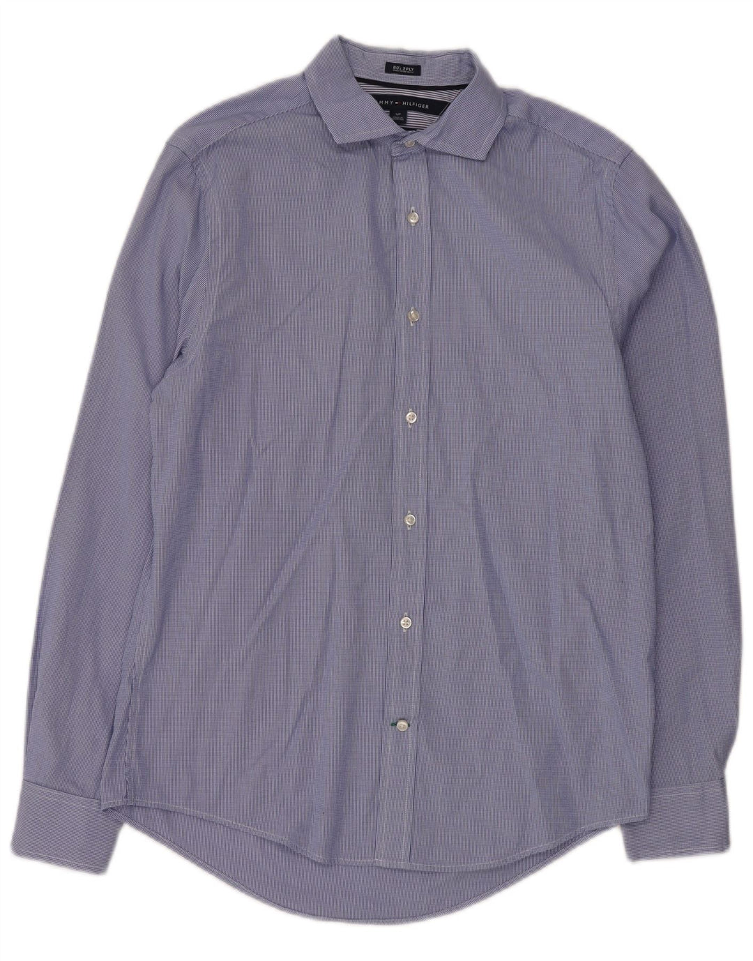 Tommy Hilfiger Chemise sur mesure pour homme Petit motif pied-de-poule bleu classique en coton
