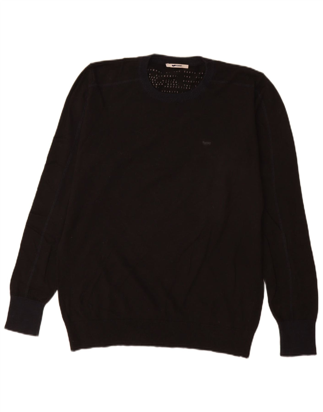 Gas Pull col rond homme en coton noir moyen