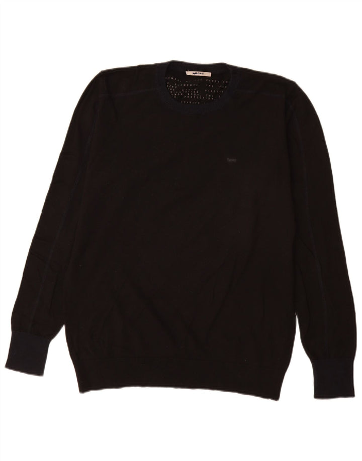 Gas Pull col rond homme en coton noir moyen