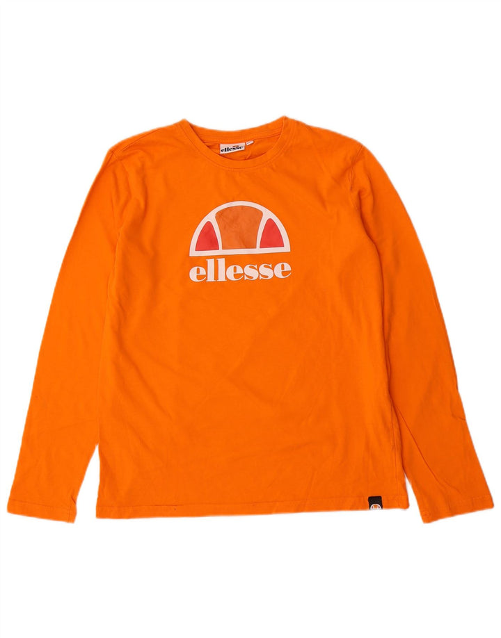 Ellesse Haut graphique à manches longues pour garçon 13-14 ans Orange Coton