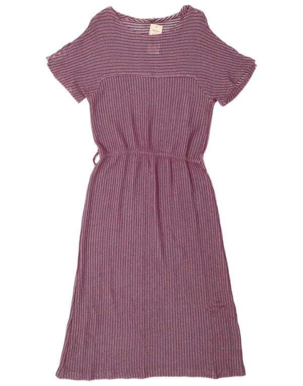 vintage Femme Robe A-Line IT 46 Grand Violet Rayé