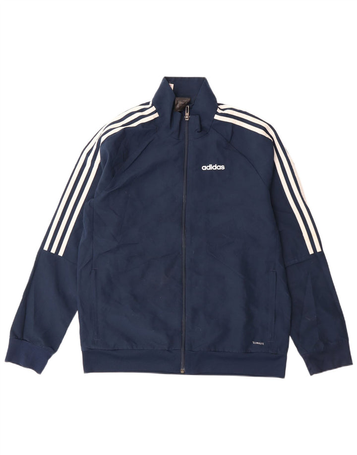 Veste de survêtement Adidas Garçon Climalite 13-14 ans Bleu Marine Polyester