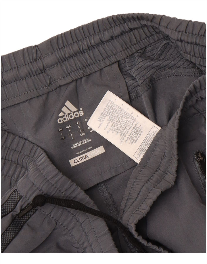 Adidas Short de sport Climacool pour homme, grand, gris, color block, polyester