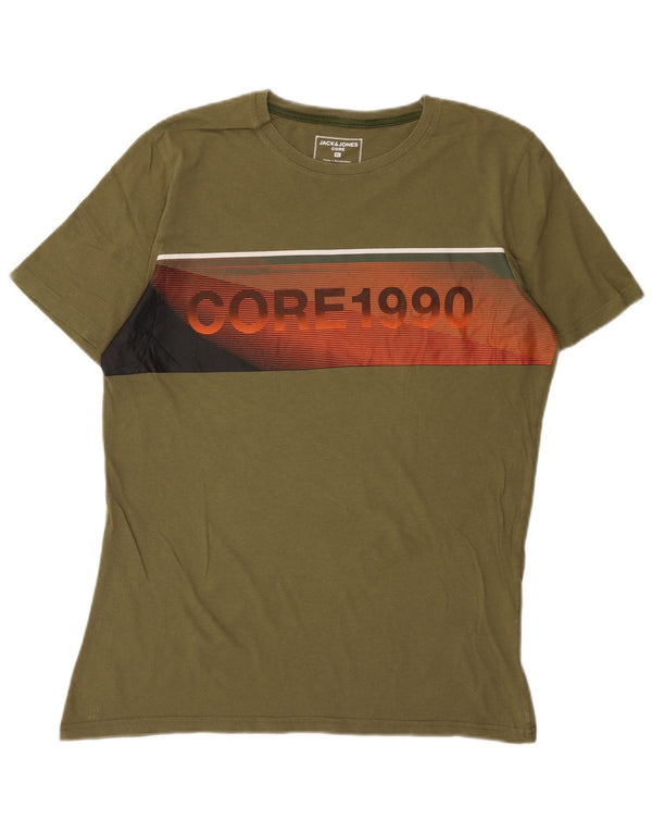 Jack & Jones T-Shirt Graphique Top XL Kaki Coton Homme