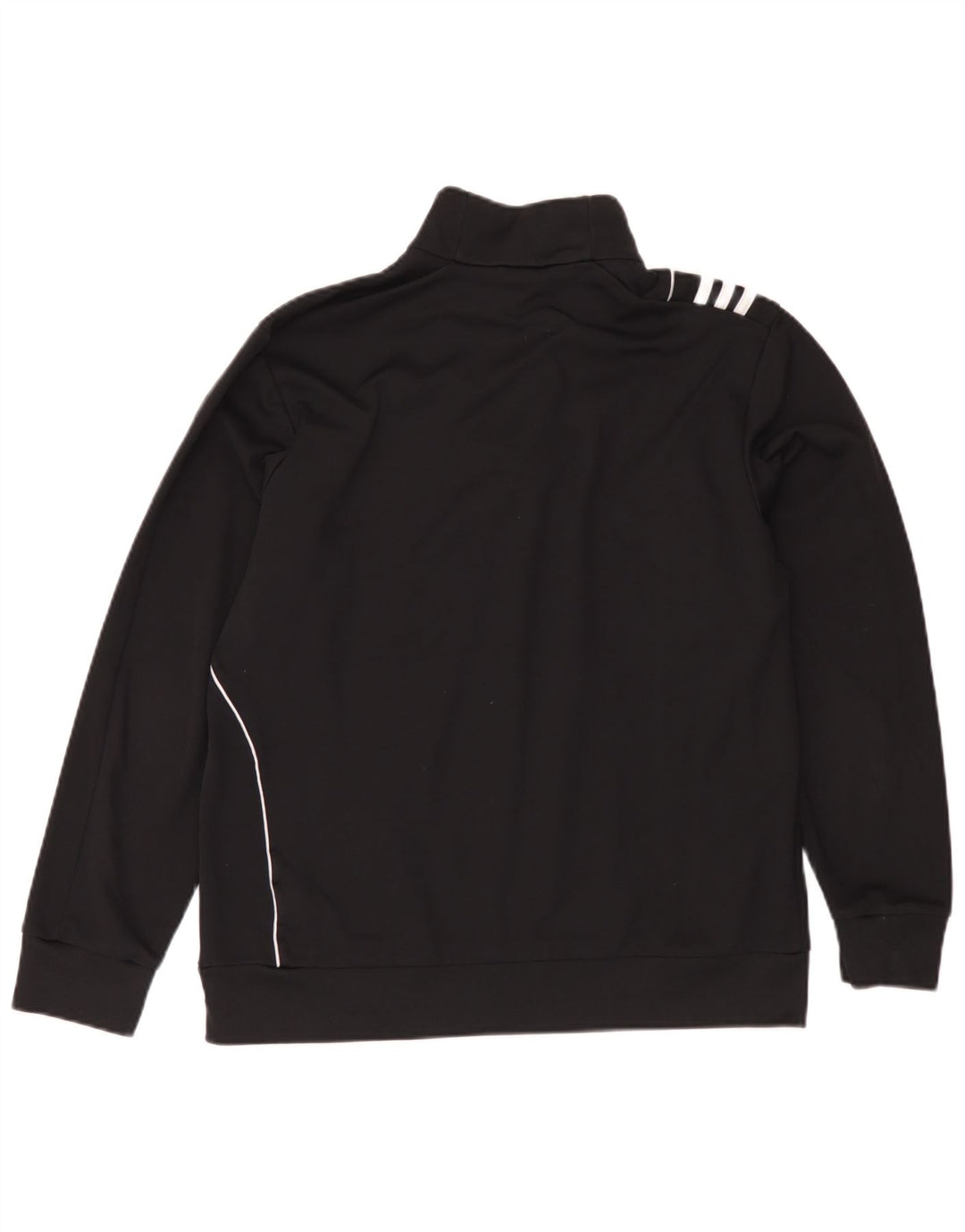 Adidas Sweat-shirt à col zippé pour homme UK 42/44 Large Noir Polyester
