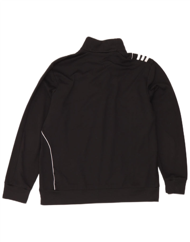 Adidas Sweat-shirt à col zippé pour homme UK 42/44 Large Noir Polyester