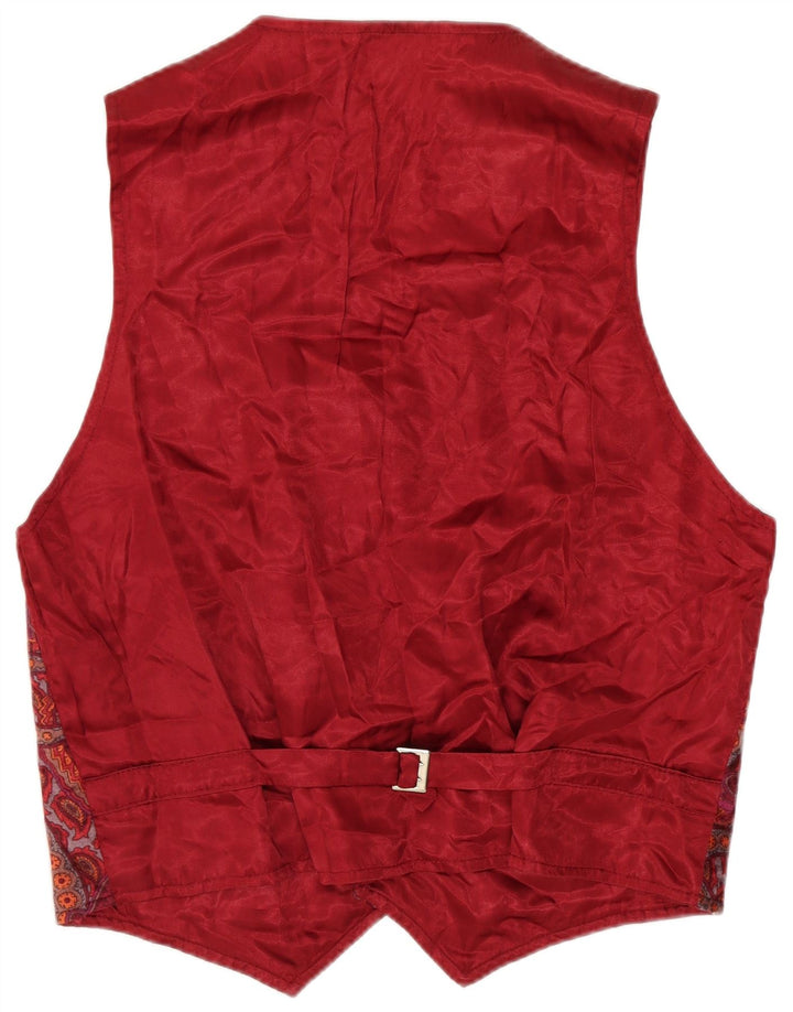 gilet vintage homme moyen bordeaux Paisley
