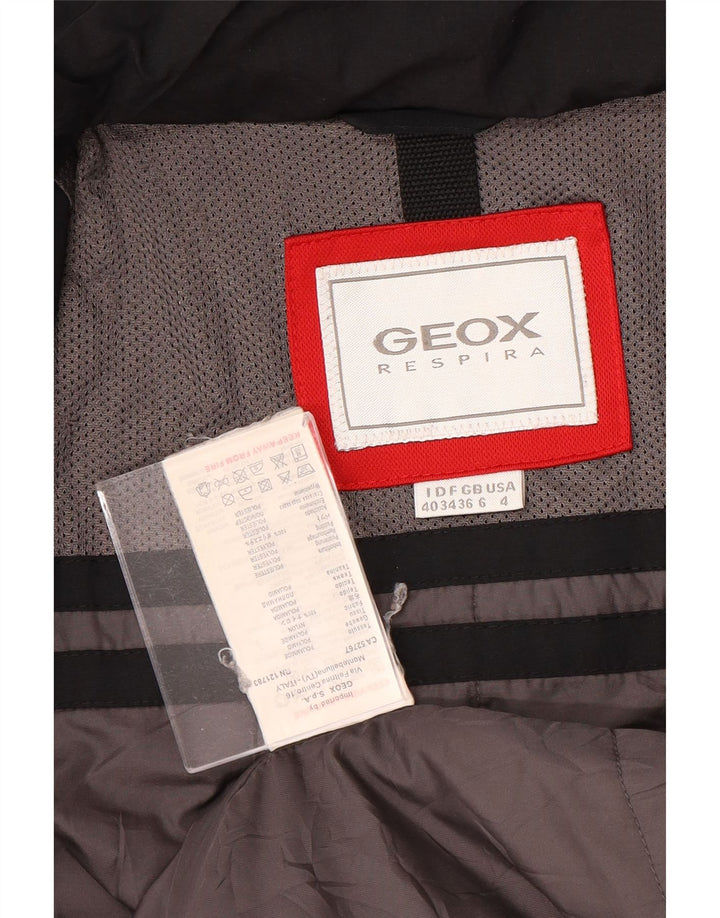GEOX RESPIRA Manteau coupe-vent à capuche pour femme UK 6 XS Noir Polyamide