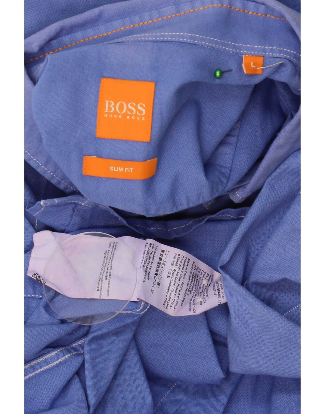 Hugo Boss Chemise Slim Fit Large Bleu Coton Homme