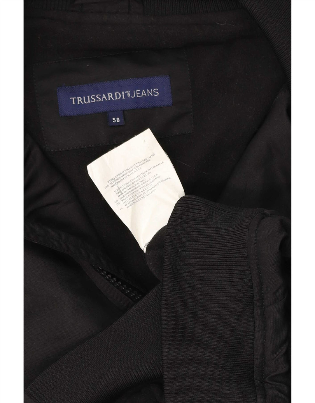 Trussardi Jeans Blouson Bomber Homme IT 58 4XL Noir Polyester