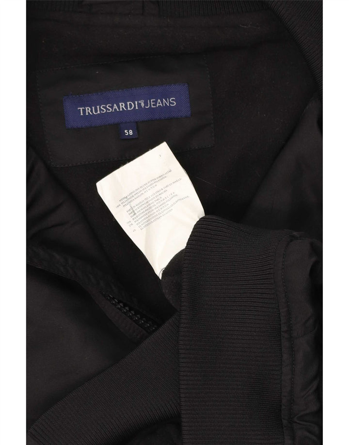Trussardi Jeans Blouson Bomber Homme IT 58 4XL Noir Polyester