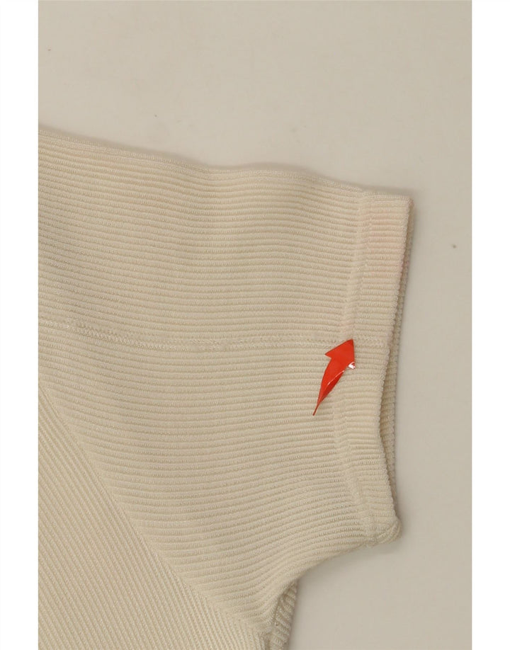 VINTAGE Robe Maxi Femme UK 4 XS Off White Floral