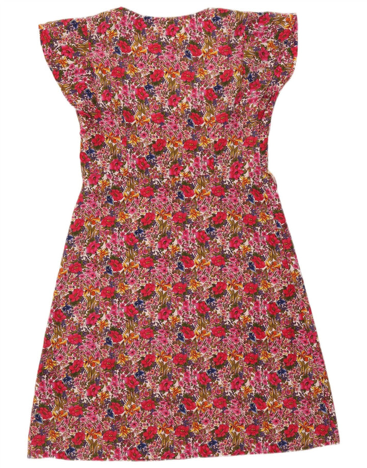 Marks & Spencer Robe trapèze pour femme UK 10 Petit rose floral en polyester