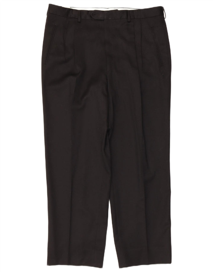 Daniel Hechter Pantalon de costume pour homme IT 56 3XL W38 L28 Laine noire