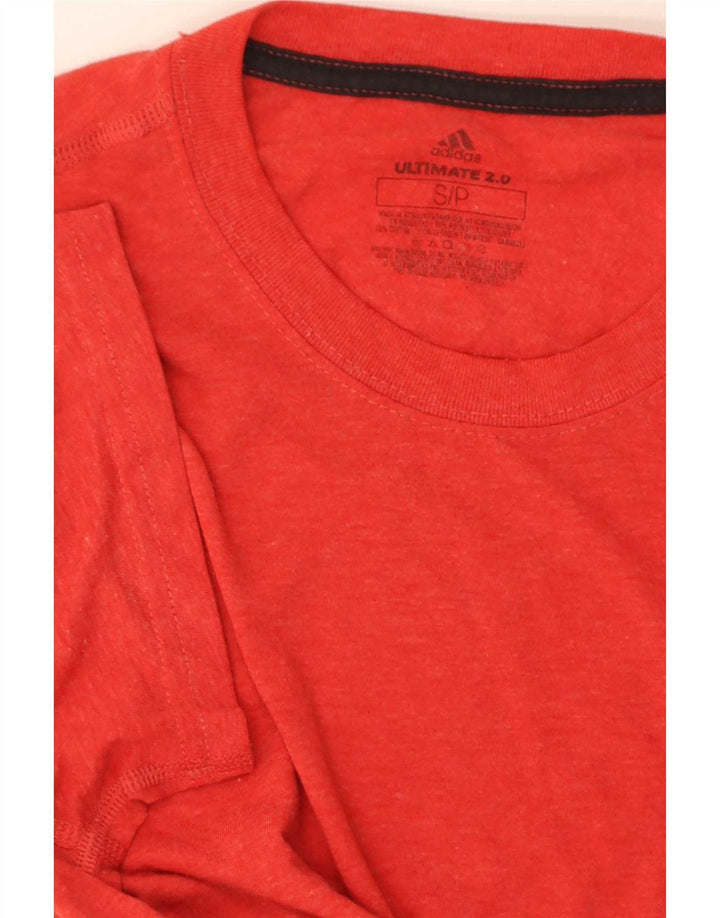 Adidas T-shirt régulier à manches courtes pour hommes Petit rouge Polyester