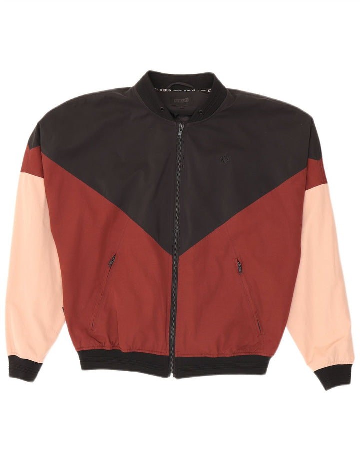 KHUJO Veste Bomber Coupe Ample pour Femme UK 14 Medium Multicolore Colourblock