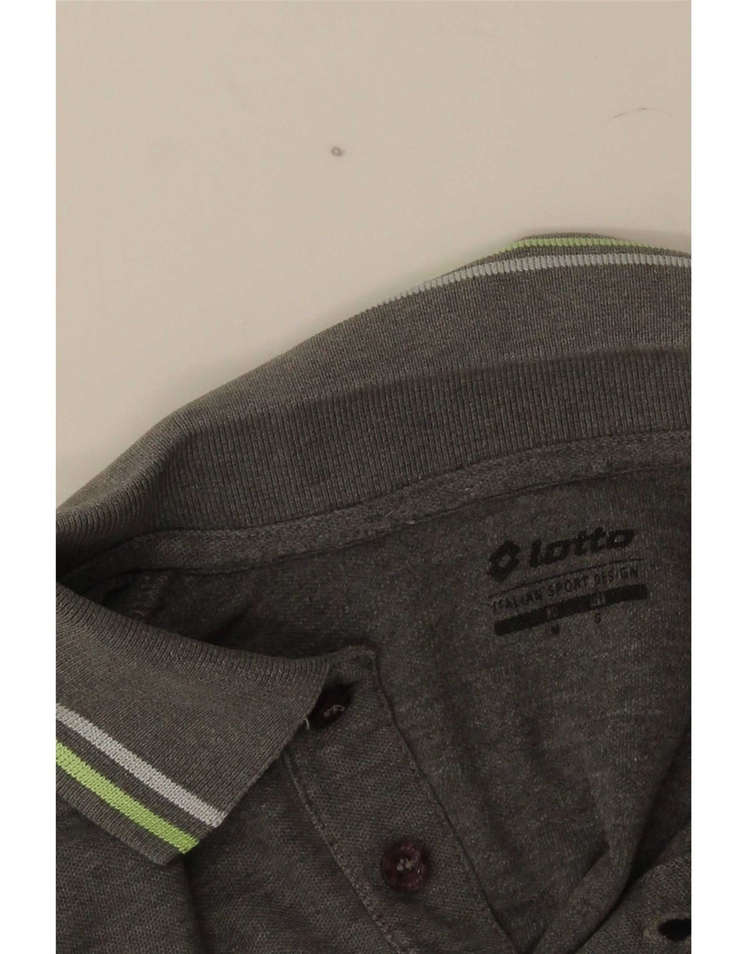 Lotto Polo à manches longues pour homme Petit gris rayé