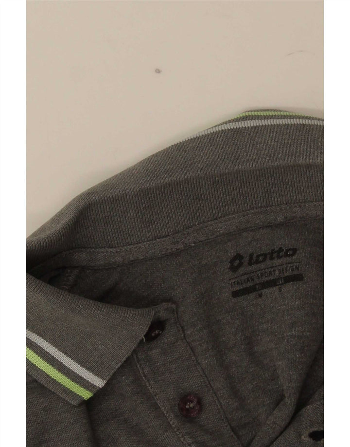 Lotto Polo à manches longues pour homme Petit gris rayé